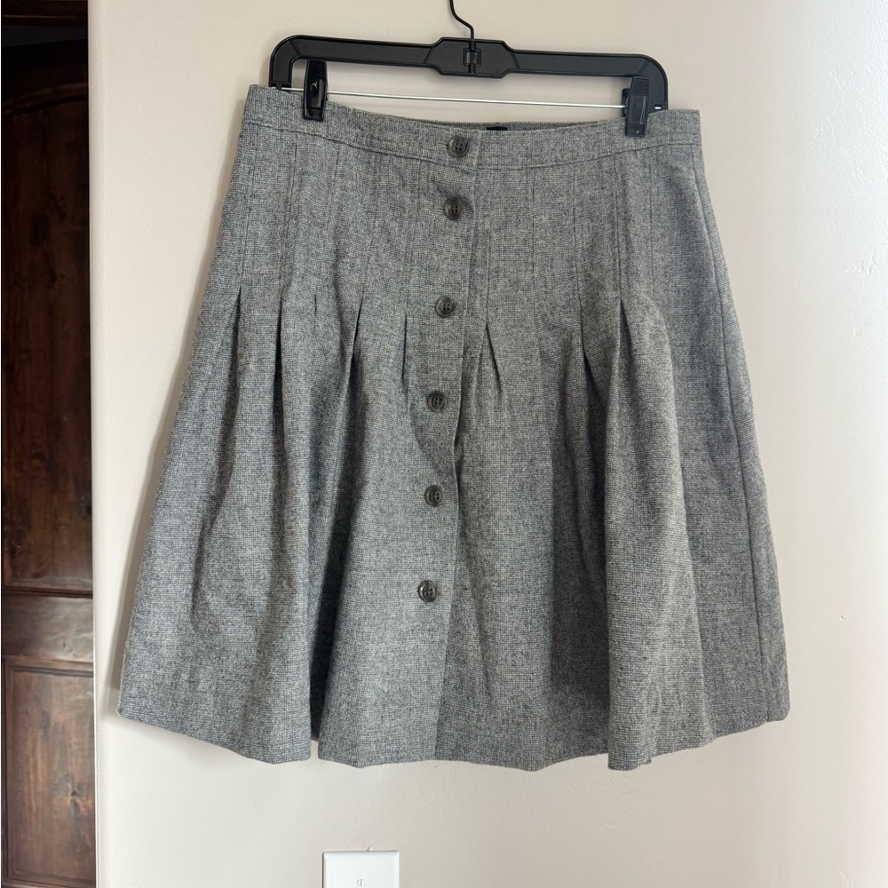 GAP Gray Wool Pleated Mini Skirt Preppy Academia Coquette Office Chic Academia